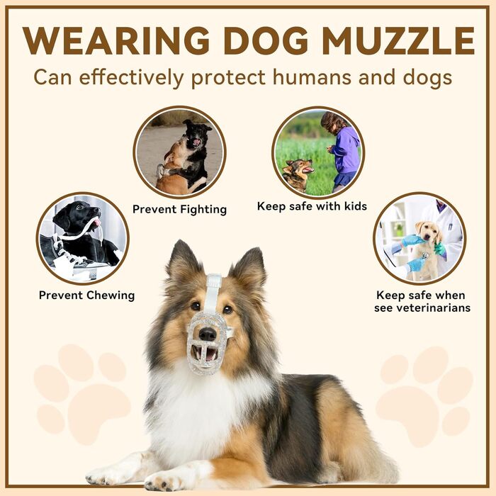 Майорка для собак: кошик-намордник для маленьких, середніх та великих собак. Легкий, дихаючий, запобігає кусанню та жуванню, дозволяє дихати та пити. Ідеально для дресирування, грумінгу. Прозорий, розмір 6