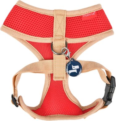 Шлейка для собак Puppia Soft Harness II - м'яка, зручна, регульована (червона, L)