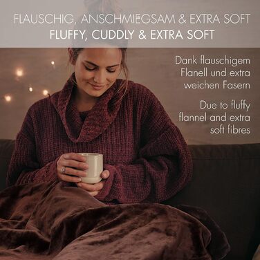 Електрична гріюча ковдра Promed з автовимкненням, миюча, 180x130 см, 10 температурних режимів, коричнева