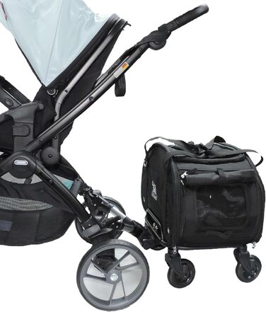 Транспортна сумка для тварин PetRider Basic з візком та дощовим чохлом