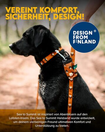 Нашийник для собак середнього розміру Woolly Wolf Sea to Summit, M - регульований, з переробленого поліестеру