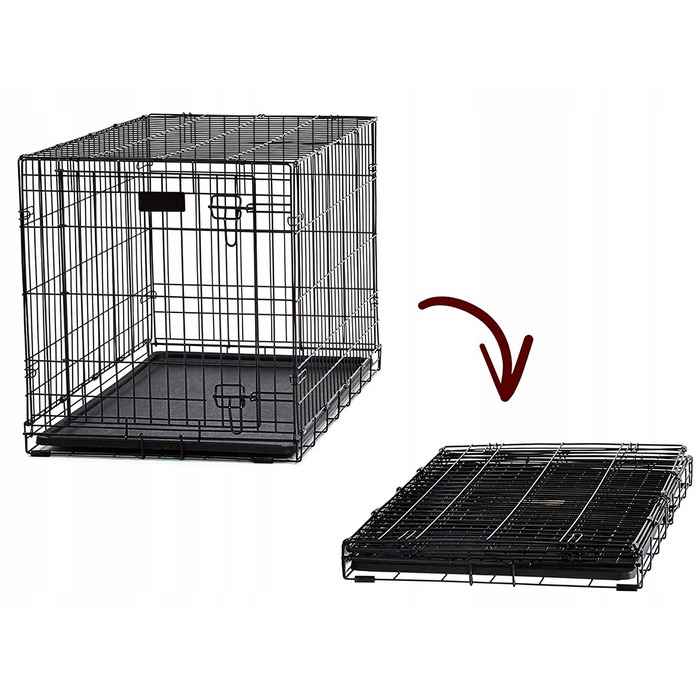 Клітка для великих собак Oh!dog зі сталі з порошковим покриттям, 56 x 90 x 63 см