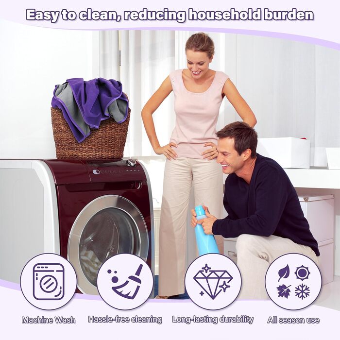 Водонепроникний плед для собак та котів, 203 x 152 см (фіолетовий/сірий)