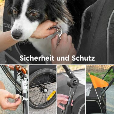 Легкий велосипедний візок для собак 2-в-1 – для собак вагою до 30 кг, складаний, з кулером, прапорцем безпеки та м'яким килимком, сумісний з електровелосипедами