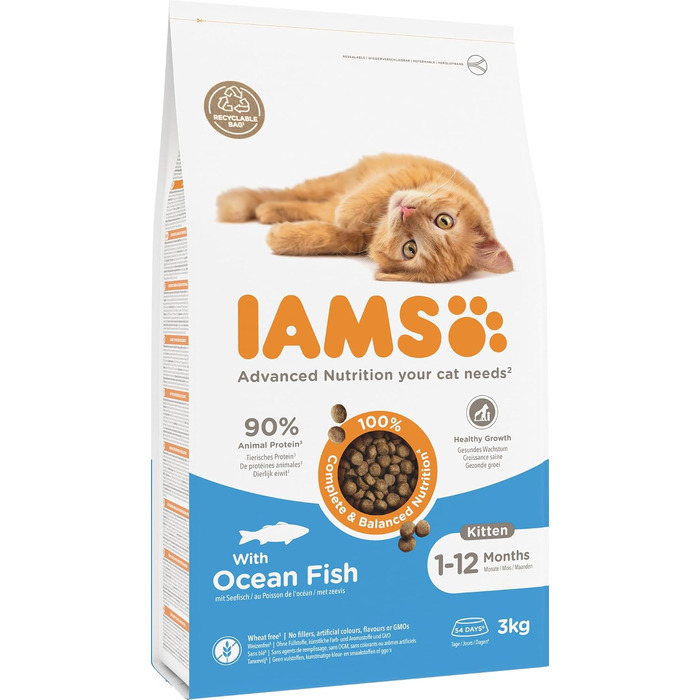 Сухий корм для кошенят IAMS з морською рибою, для віку від 1 до 12 місяців, 3 кг