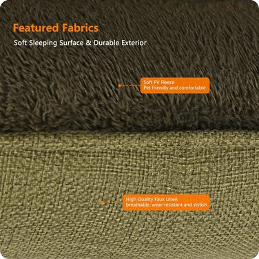Ліжко для собак, м'яке, знімний чохол, сірий, 90 x 75 x 25 см / 120 x 90 x 30 см (оливковий)