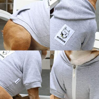 Світшот для собак iChoue, сірий, бавовна, розмір XXL