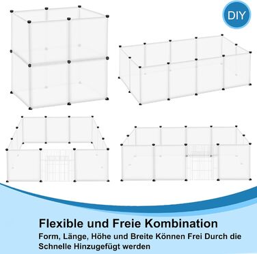 Клітка-вольєр для кроликів та морських свинок ORHEYA, 145x75x48 см, з дверцятами, DIY, пластик