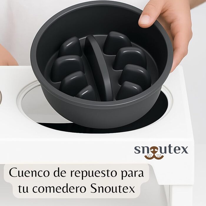 Підвищена годівниця для собак SNOUTEX - нержавійна миска для води та їжі для собак, без облизування, 5 рівнів висоти. Миска для собак усіх розмірів. Годівниця для собак з підставкою. Білий (антизапарна миска)