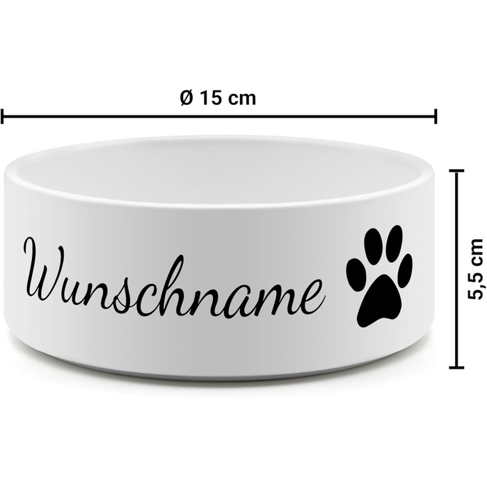Персоналізована миска для корму з ім'ям/текстом - PrintPlanet® для котів та маленьких собак, 500 мл, дизайн 03