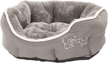 Ліжко для собак і котів Dehner Lieblinge Sammy, овальне, 45x40x14 см, поліестер, сіре