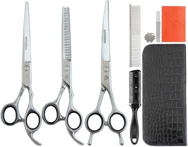 Набір професійних ножиць для грумінгу собак (9 шт.) - набір для стрижки, ножиці для грумінгу, 7 дюймів