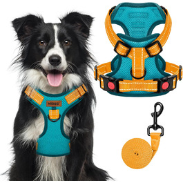 Собачий шлея MIDOG XL, не тягне, відбивні ремені, дихаюча сітка, регульована, синя
