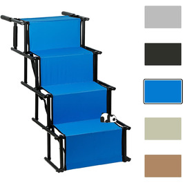 Рампа для собак, до 60 кг, складана, 5 сходинок, для авто, дивана, ліжка (блакитна)