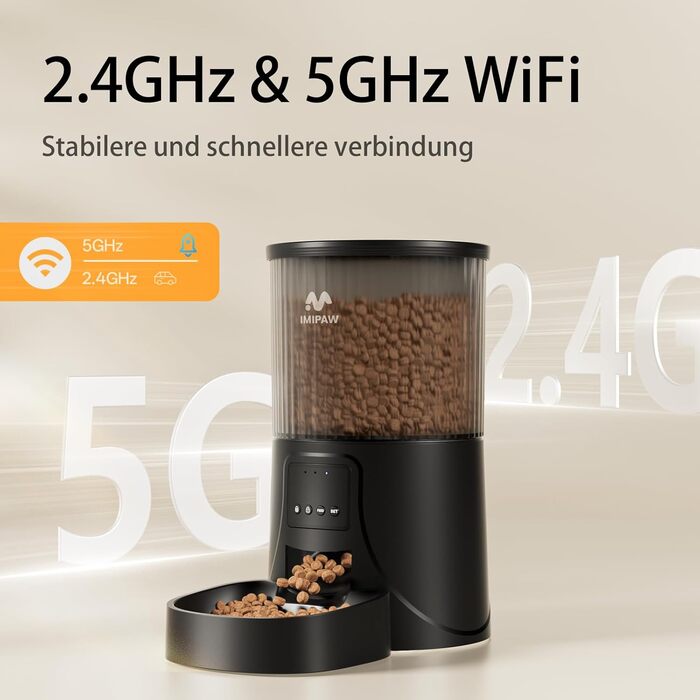 Автомат годування котів IMIPAW 5G WiFi, керування через додаток, 4L, для котів та собак