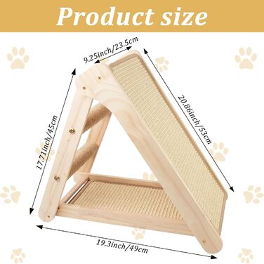 Котяче дряпальний борд Sibosen, 53x49x45 см, 3-в-1, з високоякісного сизалю, без встановлення