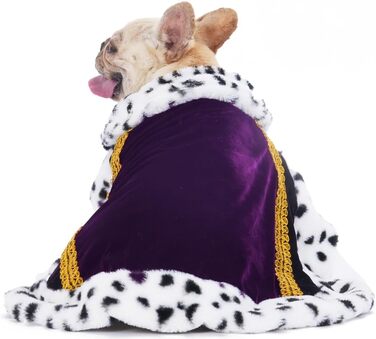 Розкішна мантія Lovelyhop для котів та собак на Halloween, королівський костюм (M, Indigo)