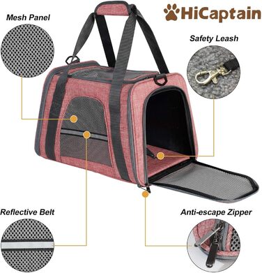 Транспортна переноска для кота, переноска для котів, складана переноска-сумка, переноска для собак, переноска з регульованим плечовим ременем, котяча переноска, червона