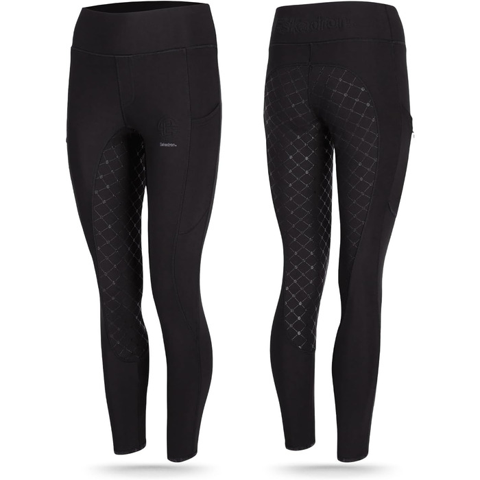 Ешкадрон рейтузи Riding Tight PRO: легкі, дихаючі рейтузи для верхової їзди з кишенями для телефону | Чорний L