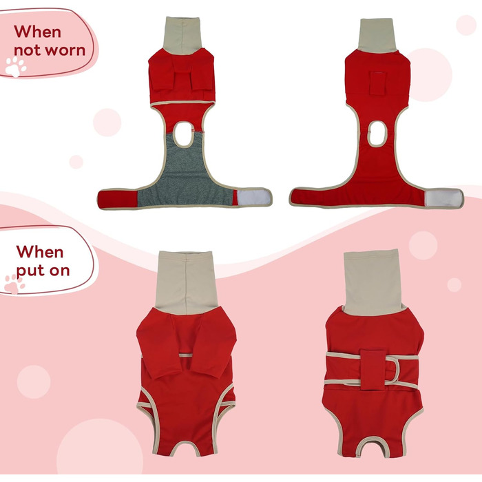 Теплий дощовик-худі для собак з капюшоном та захистом вух, 2 в 1, зелений (M, червоний)