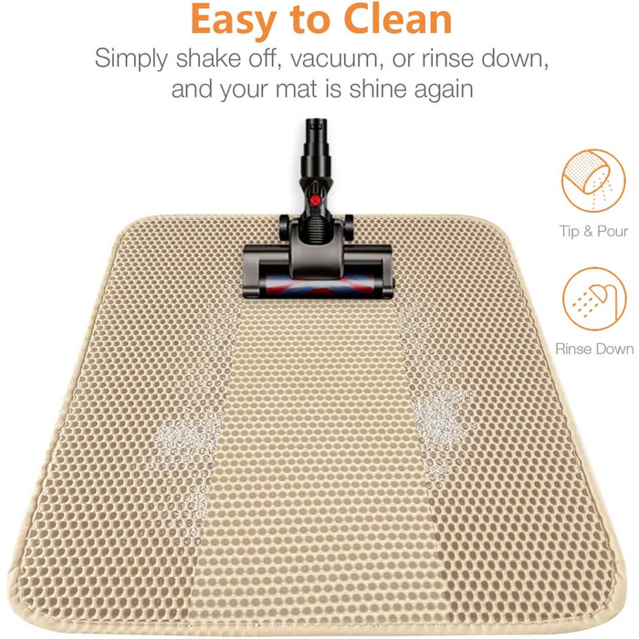 Килимок для котячого туалету Ycozy Katzenklo Matte Groß 76 x 61 см, Oxford-тканина, вологостійкий, контролює розсипання наповнювача