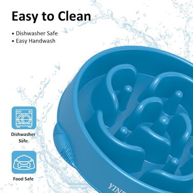 Набір мисок для собак, повільне годування, 2 шт. (магента, темно-синій)