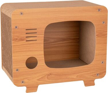 Petsona Кігтеточка для котів з натурального картону - ігровий майданчик, килимок, іграшка для самостійних розваг, 45x38x24,5 см