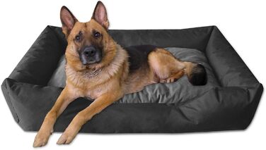 Ліжко для собак BedDog Mimi, коричневе, з міцної тканини Cordura, розмір M, 70x55x18 см, з м'яким бортиком, для дому та вулиці