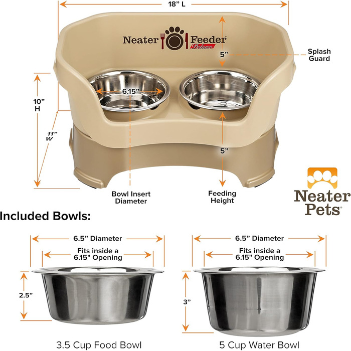 Автоматична годівниця Neater Pet Brands Deluxe для середніх собак, кольору капучино