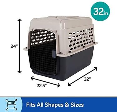 Переноска для собак Beeztees Varikennel №3, 81x57x60 см, бежево-чорна