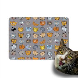 Нековзаюча килимок під миску для кота/собаки Dead Set Studio, водонепроникний, з принтом кота #2