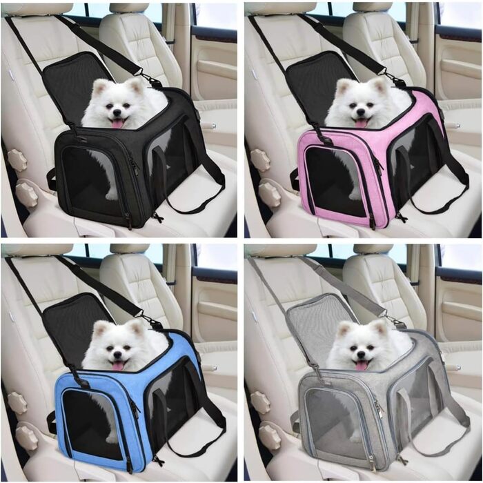 Транспортна сумка HOCLAUHO для кота та собаки, велика, портативна, складна, дихаюча, для подорожей, чорна