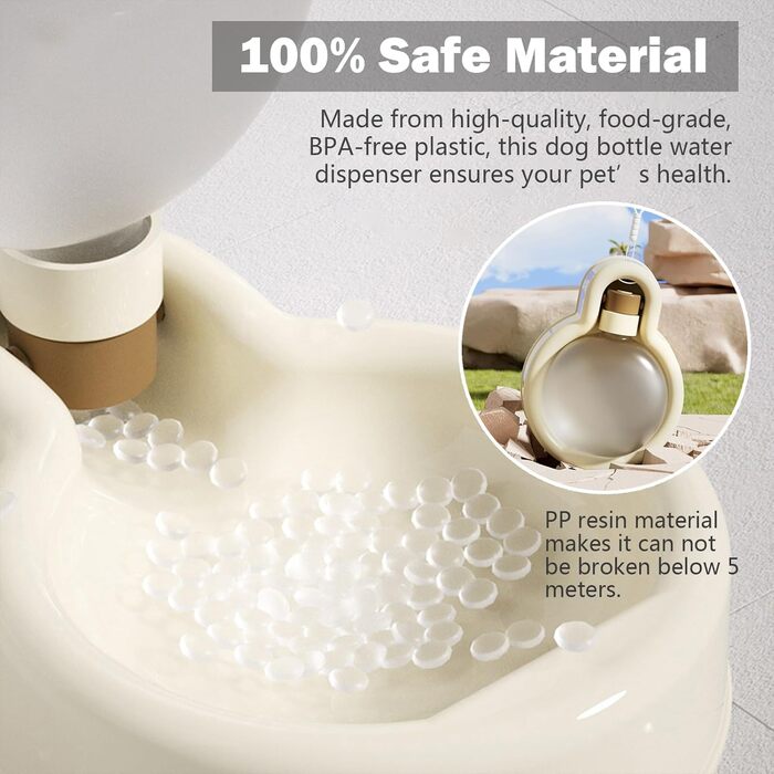 Водяна пляшка для собак, портативна годівниця для води, витокозахисна, 500 мл, білий пластик