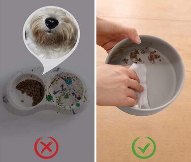 Керамічна миска для собак та котів з бамбуковою підставкою 2 шт. 600 мл (Чорний)