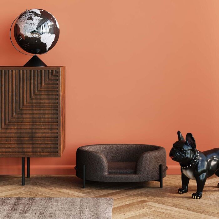 Ліжко для собак і котів Kare Design Dream Day, сіре, з оксамитовою оббивкою та сталевими ніжками, 25x63x44 см