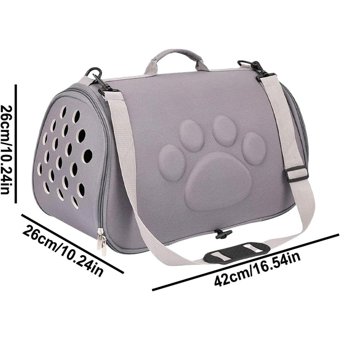 Сумка для тварин Katzen Reisetasche | Сумка-переноска для собак та котів, сумка через плече для вигулу, подорожей та активного відпочинку (Сірий, M)