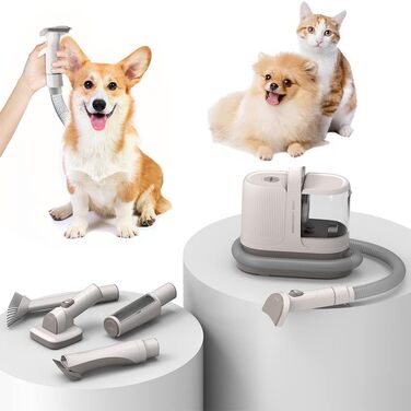 Набір для грумінгу собак: пилосос-щітка та машинка для стрижки з 5 насадками