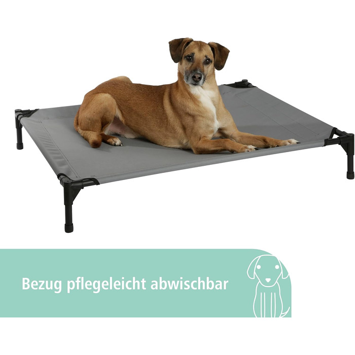 Лежанка для собак Kerbl Vacation Top, сіра, 105x86x75 см, знімний дах, зносостійка, для собак