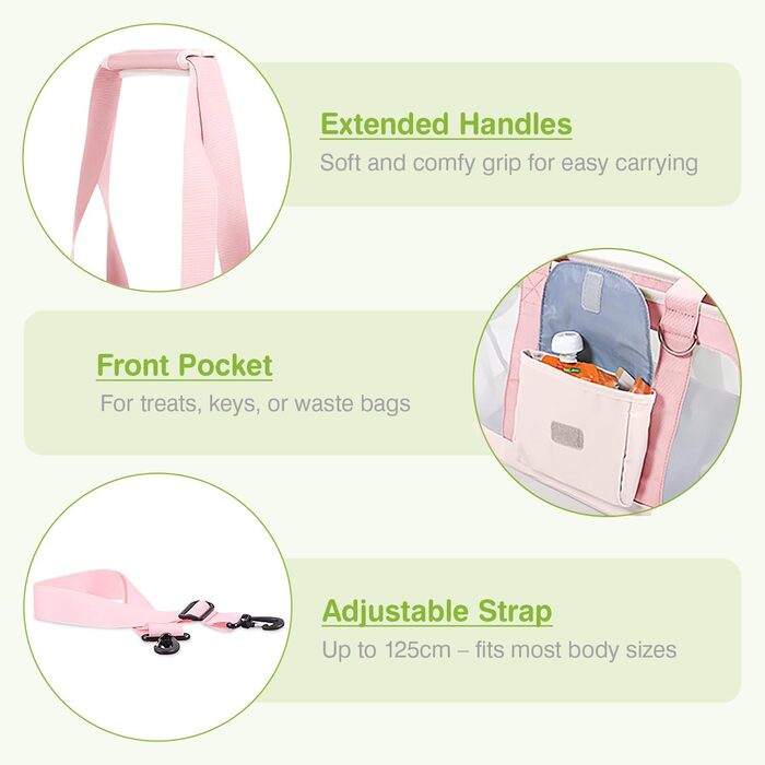 Транспортна сумка для собак та котів ALLSOPETS, рожева: легка, дихаюча, для подорожей та ветеринара