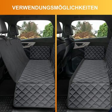 Водонепроникний килимок для собак у машину WhizProducts® для заднього сидіння з боковим захистом та кріпленнями – для подорожей та транспортування – міцний килимок для заднього сидіння автомобіля