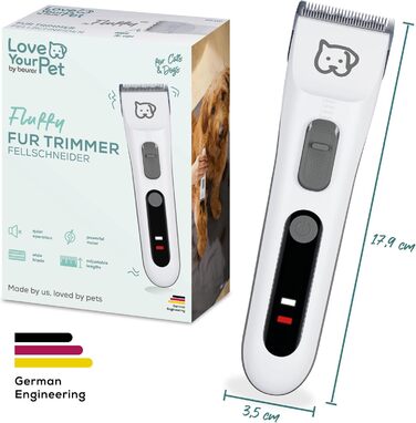 Машинка для стрижки шерсті Beurer Love Your Pet Fluffy для собак та котів, тихий триммер, 9-в-1 набір для грумінгу