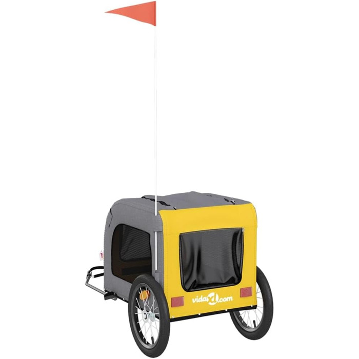 Festnight Причіп для велосипеда, переноска для собак, вантажний причіп для велосипеда, 45 кг, 125 x 64 x 66 см, сірий та чорний