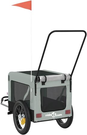 Причіп для велосипеда ZEYUAN для собак сірий та чорний, з оксфордської тканини та металу, вантажний, ручний, 93930