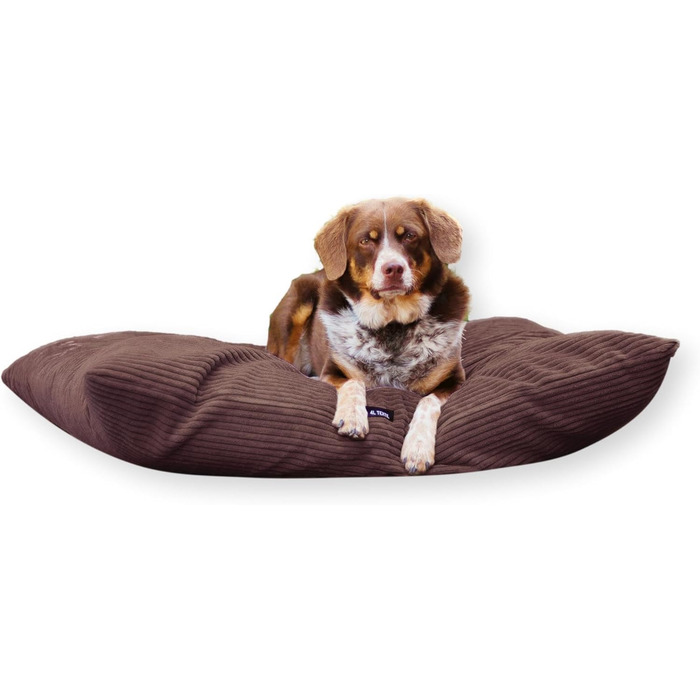 Лежак для великих собак 4L Textil ZOE, корд, знімний чохол, 120x100 см, коричневий