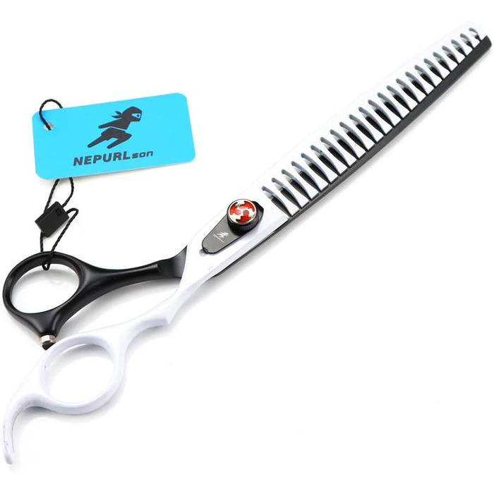 Професійна витончувальна та доглядова ножиці для собак та котів, 8.0 дюймів, з зубчастими лезами