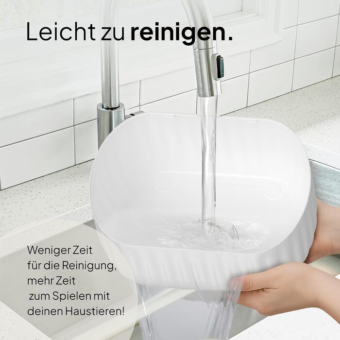 Турбофонтанчик для котів Pretty Paw з датчиком руху, бездротовий, 45 днів роботи від акумулятора, фільтр, 4 л, BPA Free (білий, 3 л)