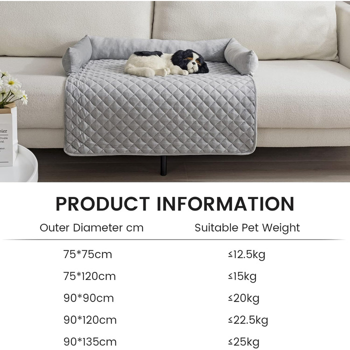 М'яке ліжко-матрац для собак та котів з велюру, 90x90 см, сірий