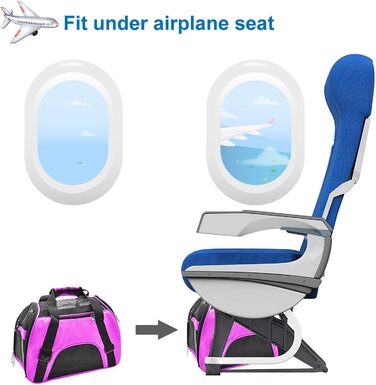 Транспортувальна сумка для тварин (кіт, собака, кролик, хом'як) - 47x27x28 см, до 5 кг, фіолетовий колір