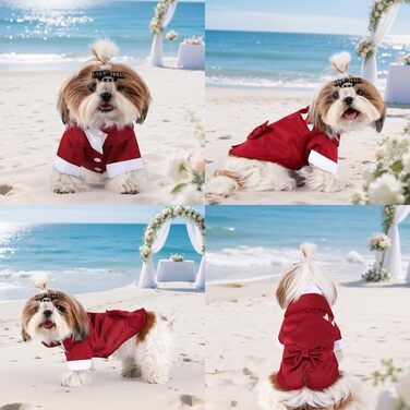 Костюм Smoking для собак Norbi, розмір M, червоний. Ідеальний для вечірок, свят та фотосесій. Комплект з краваткою.