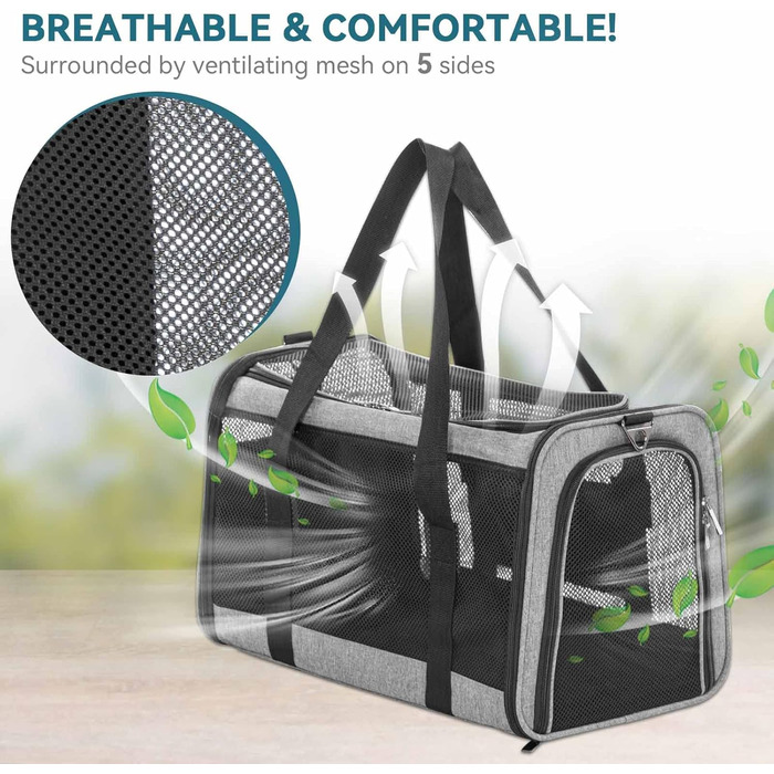 Транспортна сумка для собак та котів Petsfit, складана, сіра (S)